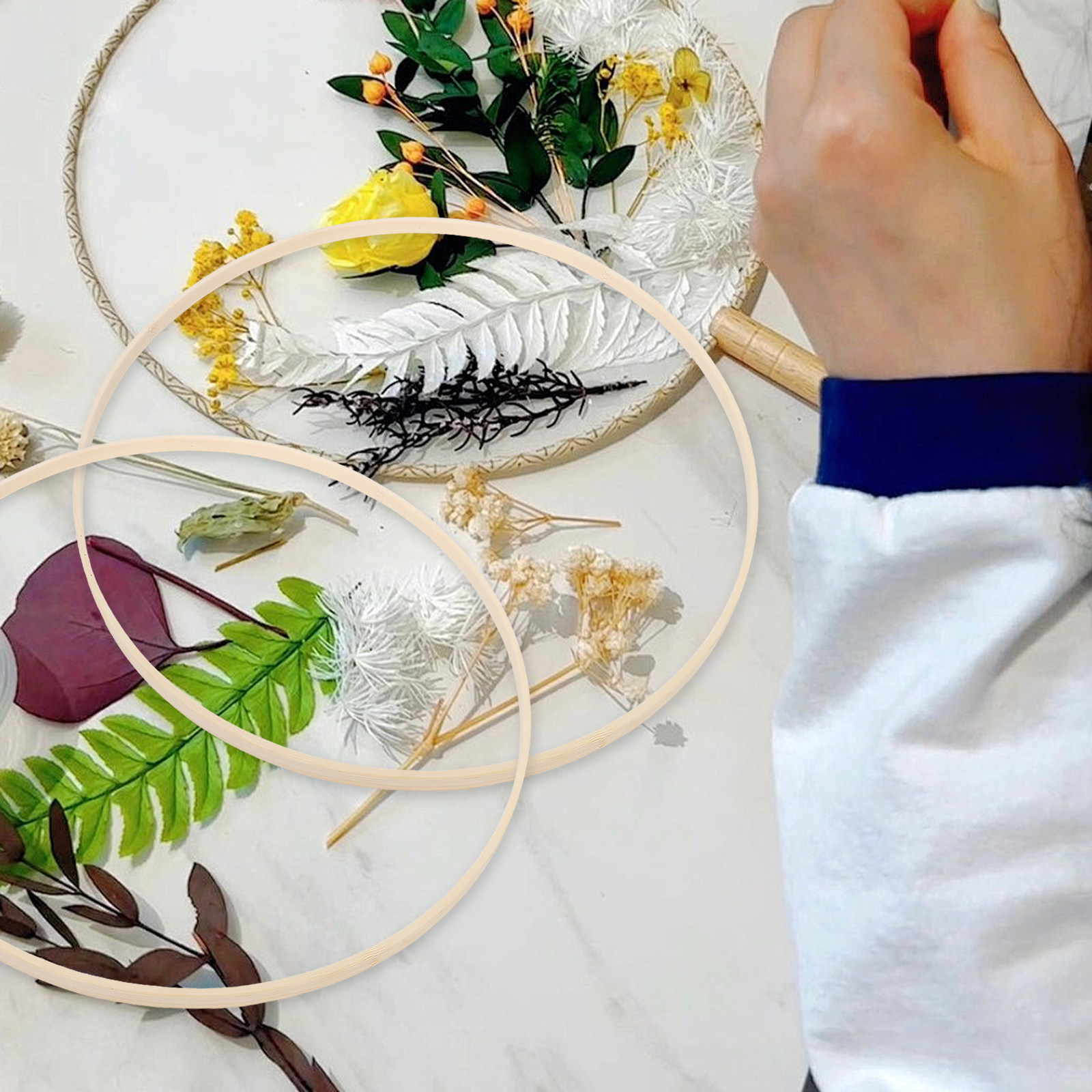 Embroidery Ring - 10 Pcs Rings Embroidery Hoop Wood