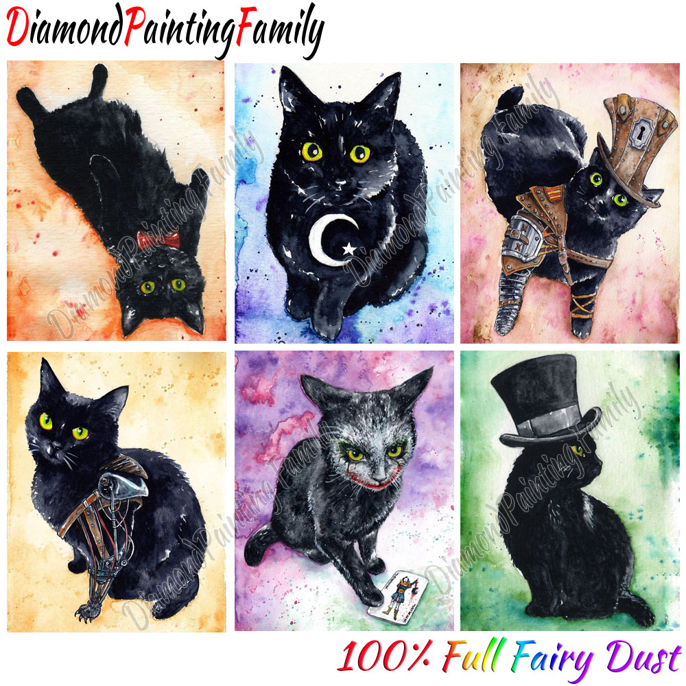 Embroidery Cat - Diamond Painting Family Full Fairy Dust