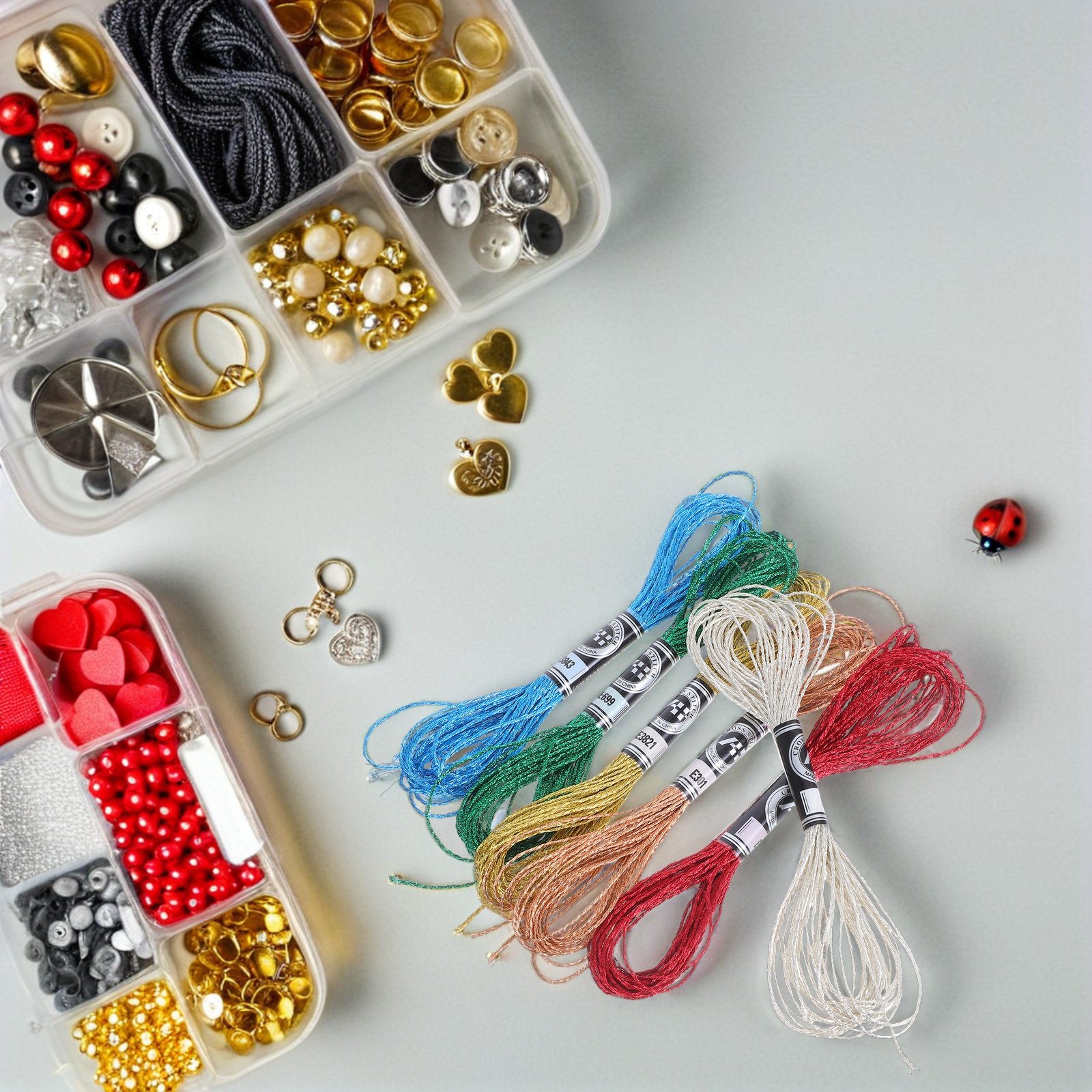 Embroidery Bracelet - 6Pcs Luxurious Metallic Embroidery Thread Vibrant