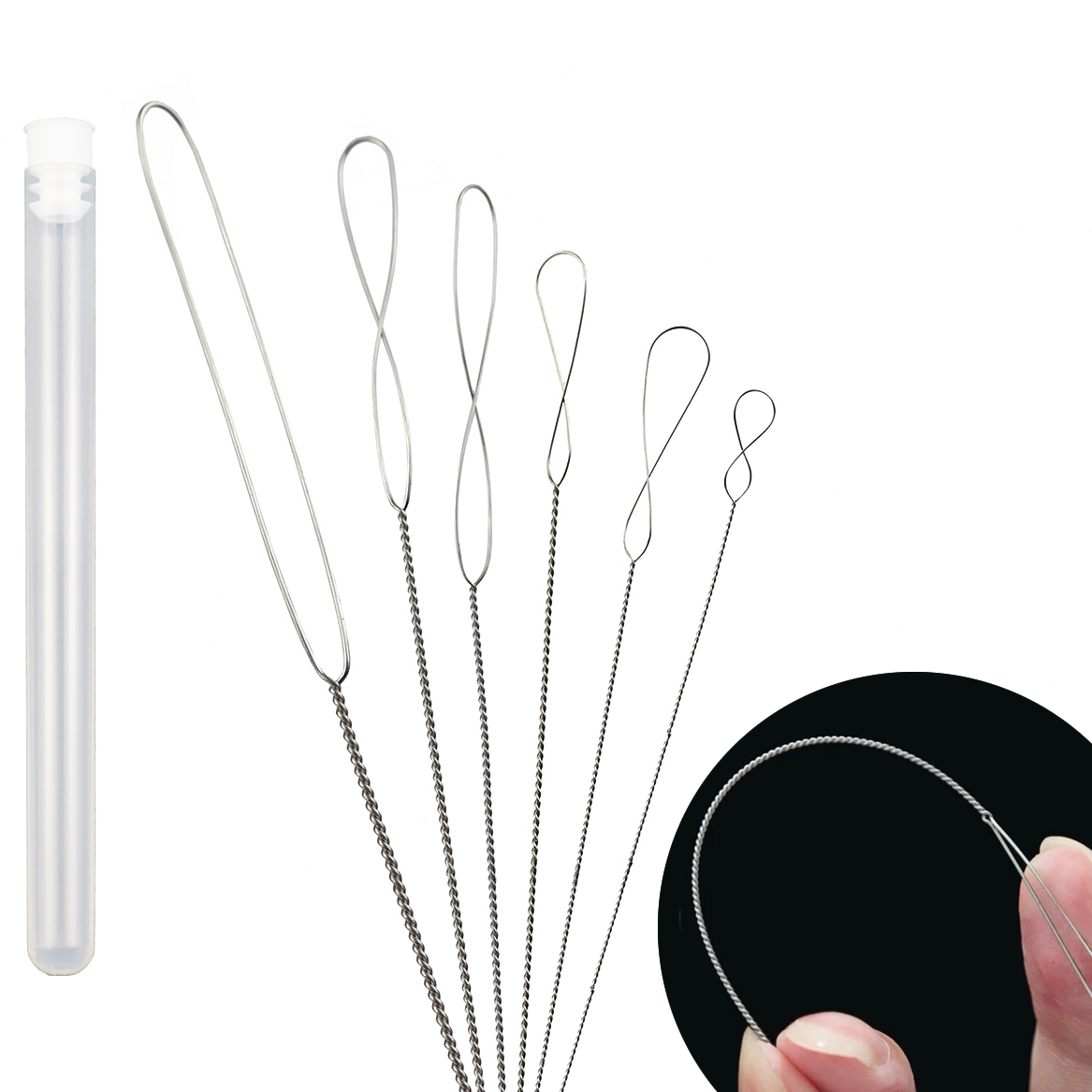 Embroidery Bracelet - 6Pcs/Lot 0.2-0.7mm Twisted Pin Stainless Steel