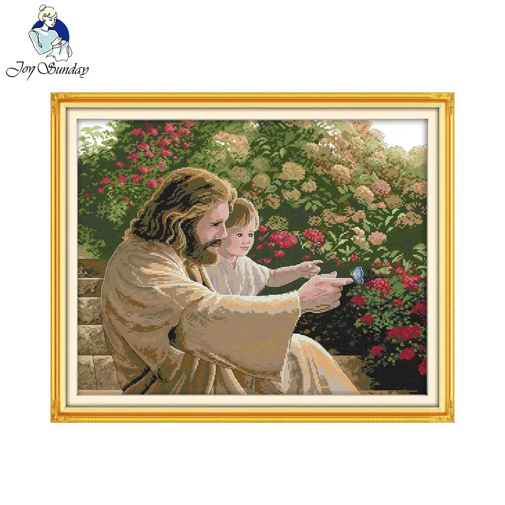 Embroidery Jesus - Joy Sunday Jesus and A Kid