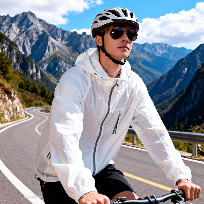 Embroidery Zip Up Hoodie - VITALINOVO Unisex Outdoor Waterproof Lightweight Jacket