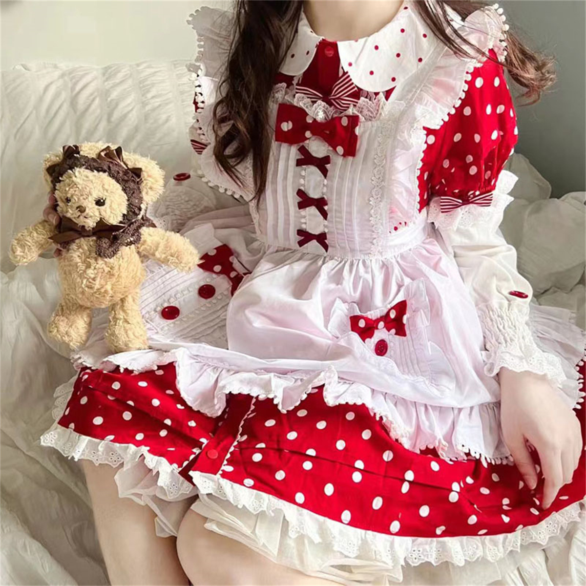 Embroidery Apron - Japanese Sweet Style Lolita Cosplay Kawaii
