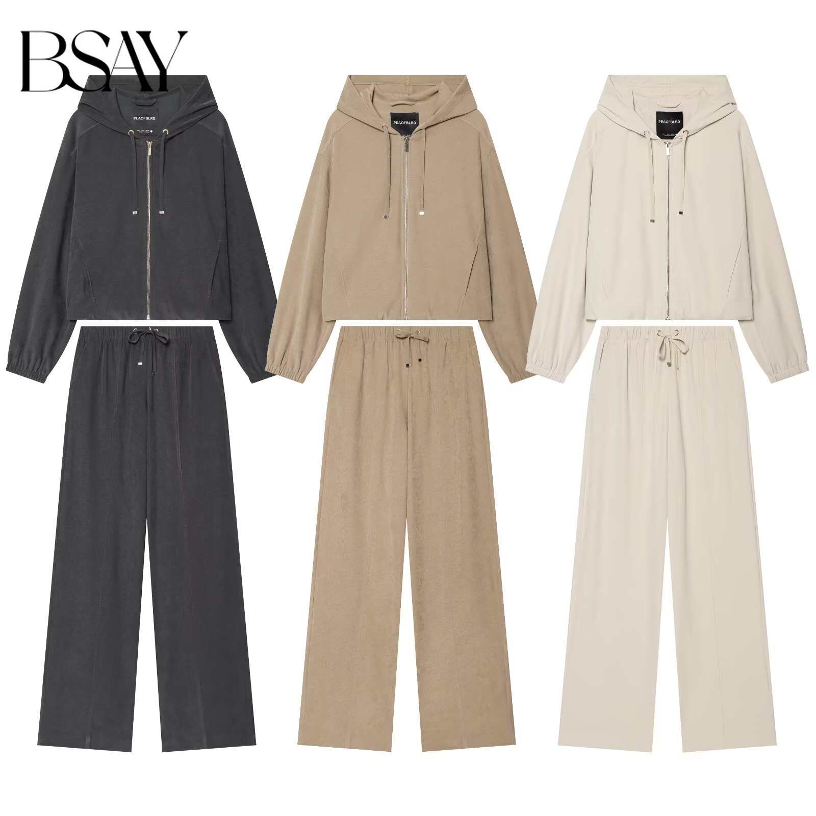 Embroidery Zip Up Hoodie - BSAY Streetwear Women Tracksuit Hoodie Zip‑Up