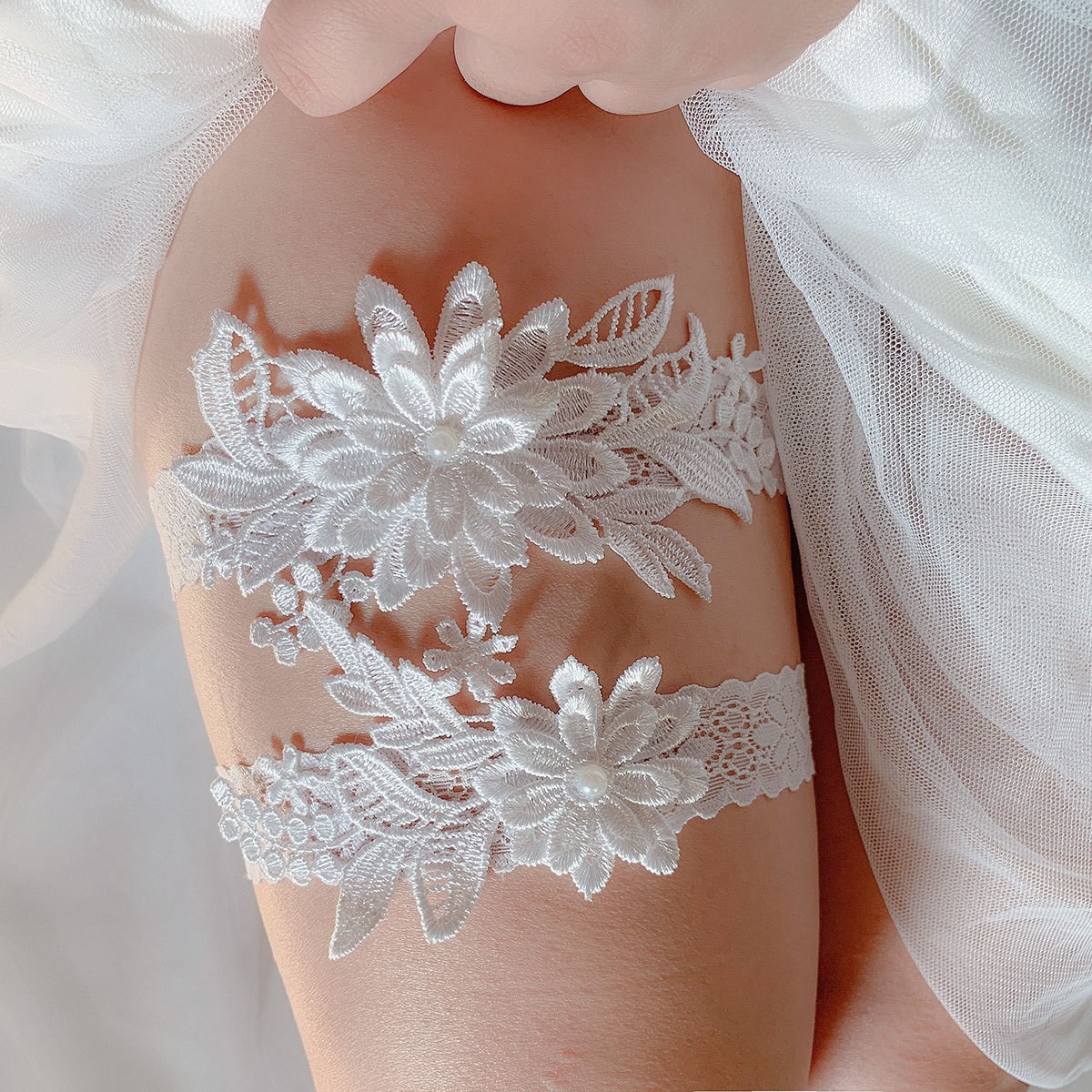 2pcs Bridal Wedding Garter Nav - Embroidery Ring recension och pris