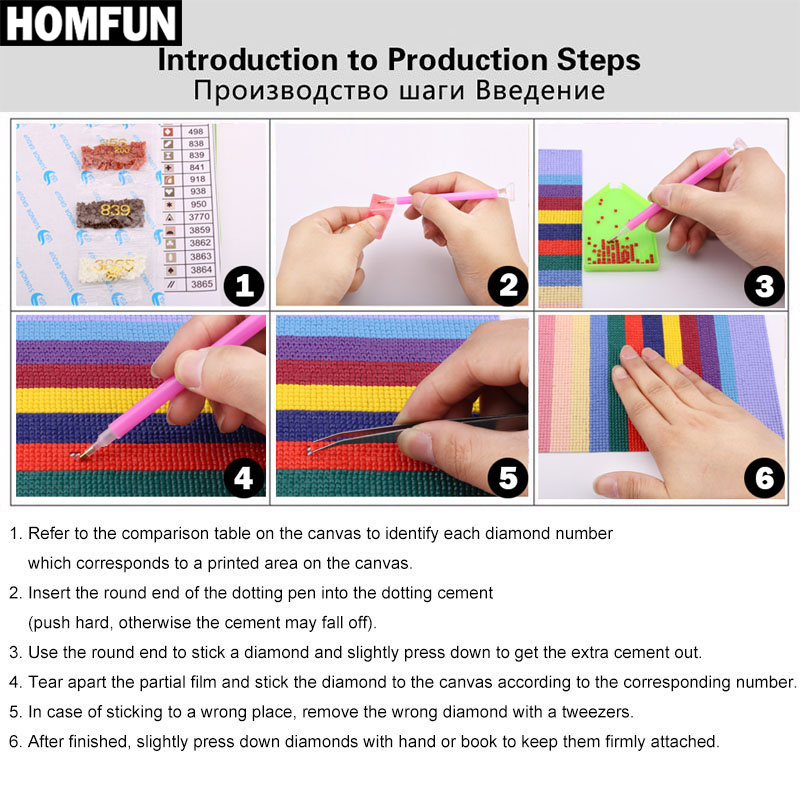 HOMFUN Full Square/Round Drill - Embroidery Fish recension och pris