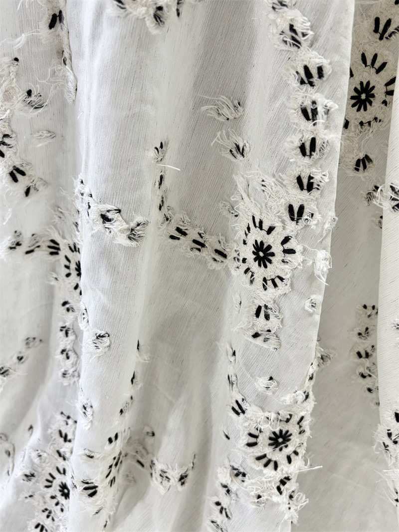 3D embroidered cotton-linen fa - Embroidery Design 3D recension och pris