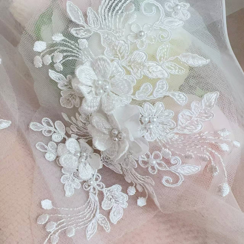 2PCS=1Pair,Rope Embroidery Pea - Embroidery White Dress recension och pris
