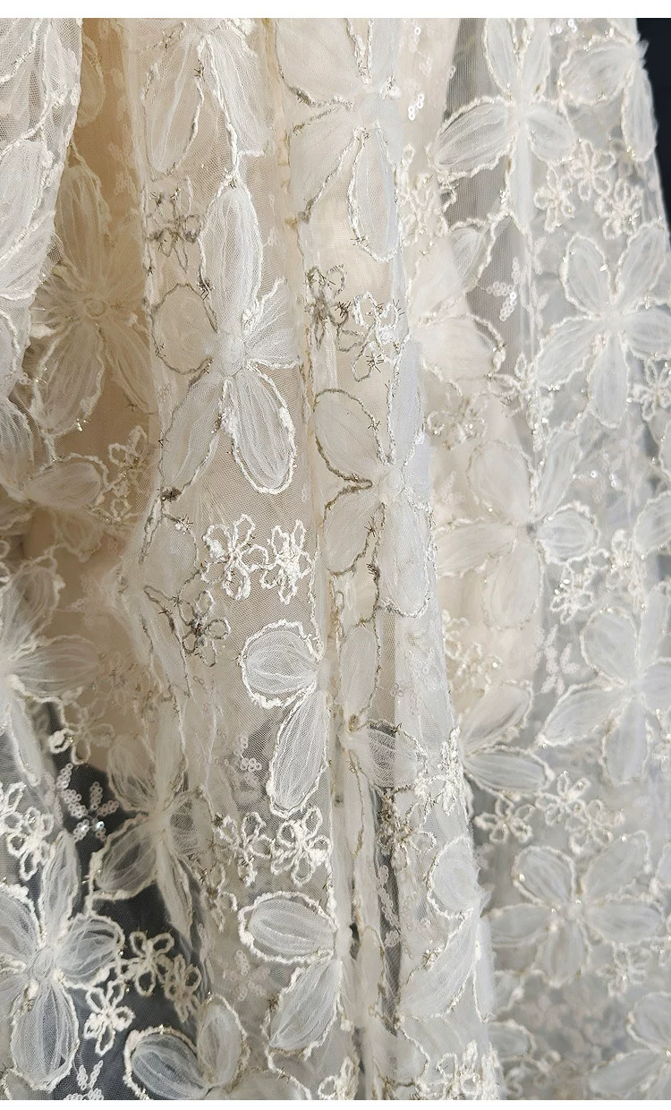 1yard Gold thread sequin embro - Embroidery Design 3D recension och pris