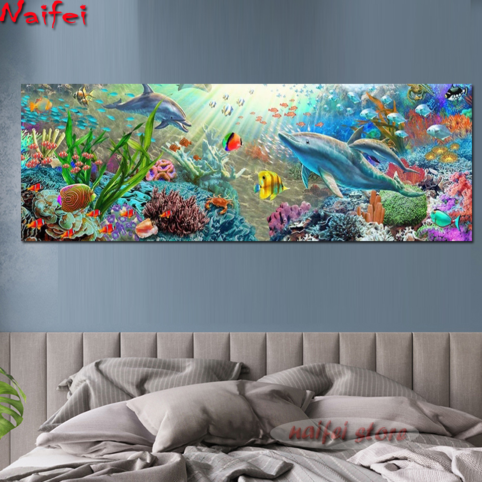 Large Size 5D DIY Diamond Pain - Embroidery Fish recension och pris