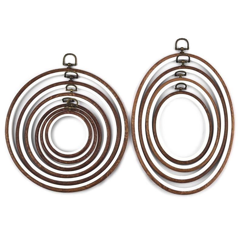 Sewing Tool Round Oval Wooden  - Embroidery Hoop Plastic recension och pris