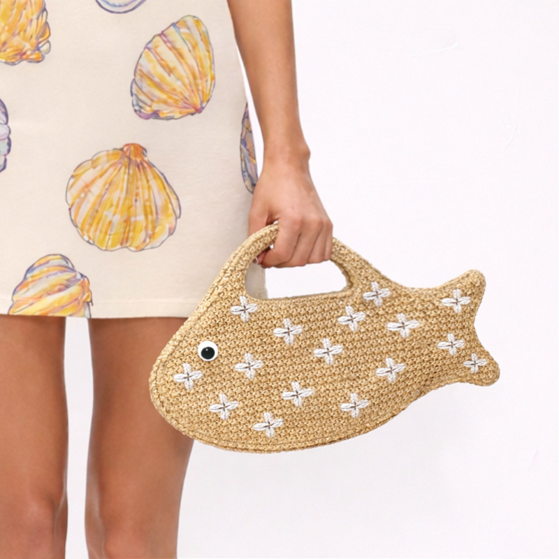 Embroidered Fish Raffia Straw  - Embroidery Fish recension och pris