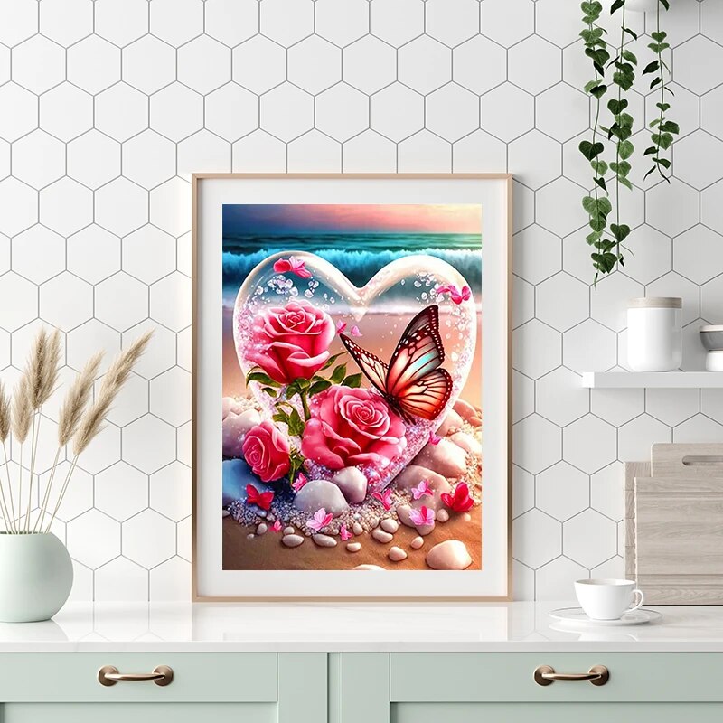Butterfly Diamond Mosaic Rose  - Embroidery Roses recension och pris