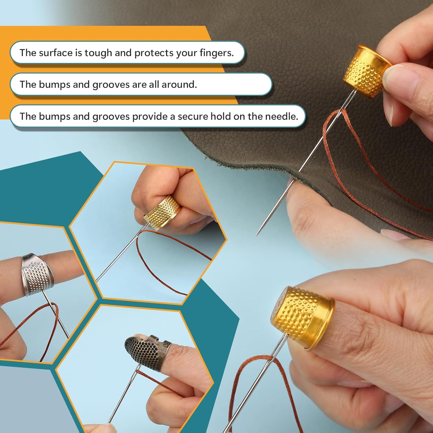 8PCS Sewing Thimble Kit for Ha - Embroidery Ring recension och pris