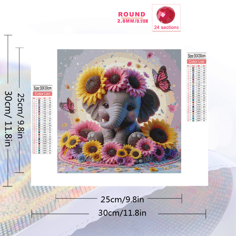 Evershine Elephant Diamond Pai - Embroidery X Stitch recension och pris