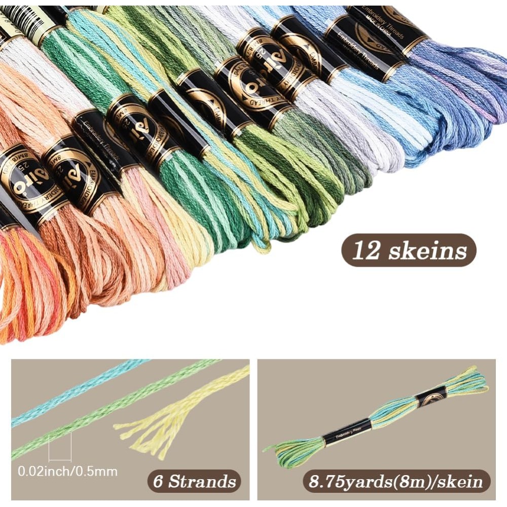 12 Skeins 105 Yards Cross Stit - Embroidery Stitches recension och pris