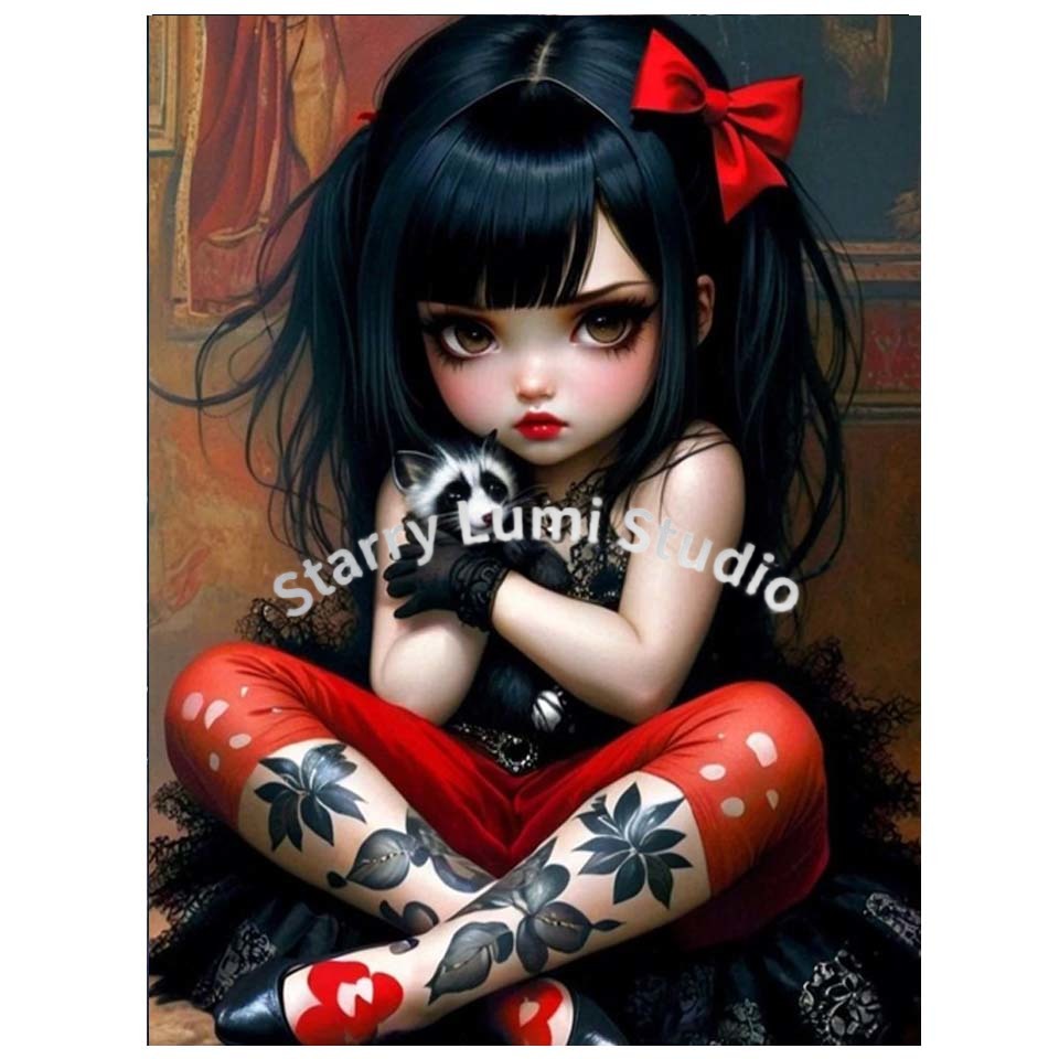 5D Diamond Painting Kit Gothic - Embroidery Cat recension och pris
