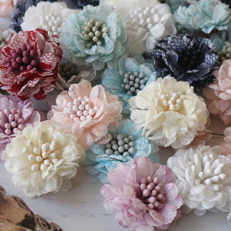 10Pcs 3CM Handmade Small Lace  - Embroidery Daisy Flower recension och pris