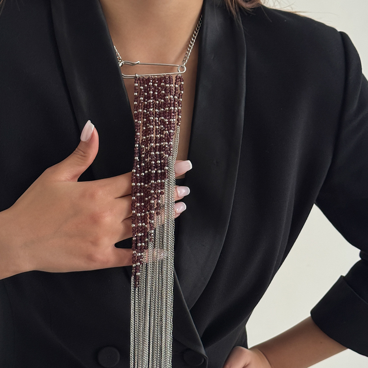 Silver Color Tassel Chain Broo - Embroidery Bracelet recension och pris