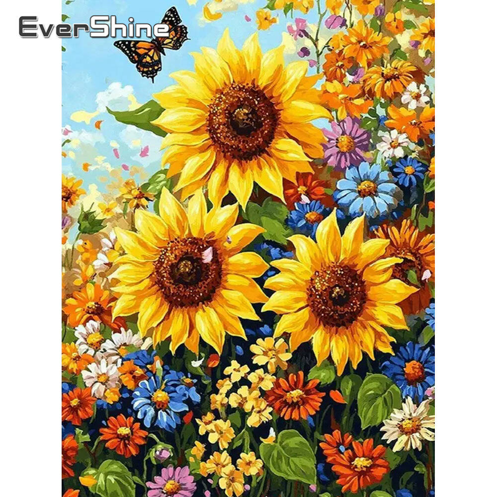Evershine Full Square Round Di - Embroidery Daisy Flower recension och pris
