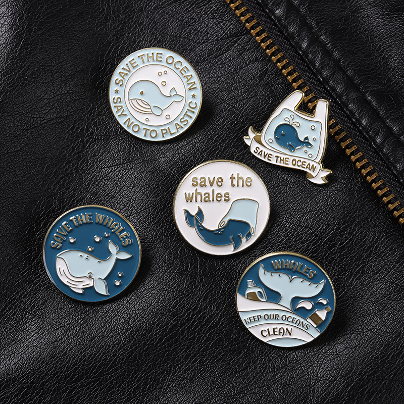 Cute Cartoon Whale Brooch Pins - Embroidery Fish recension och pris