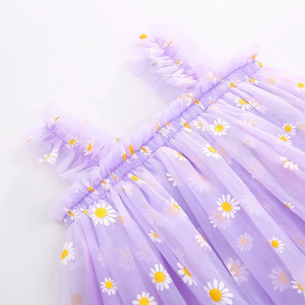 Toddler Tulle Dress For Baby G - Embroidery Daisy Flower recension och pris