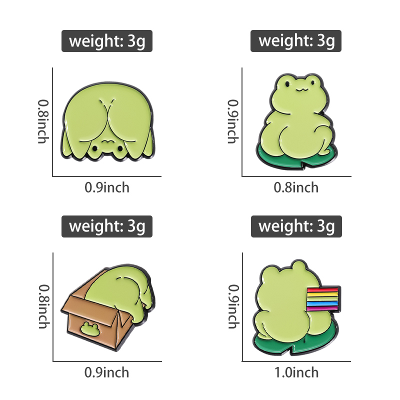 Cute Green Frog Enamel Pins Cu - Embroidery Fish recension och pris