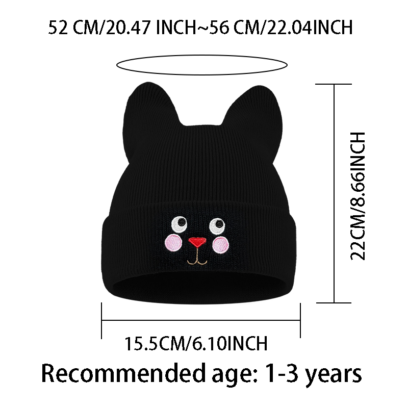 Soft Cat Ear Kids Beanie Cat F - Embroidery Cat recension och pris