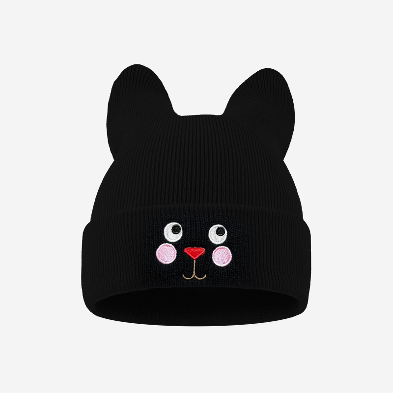 Soft Cat Ear Kids Beanie Cat F - Embroidery Cat recension och pris