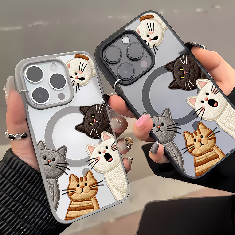 Cute Faux Embroidery Cat Phone - Embroidery Cat recension och pris