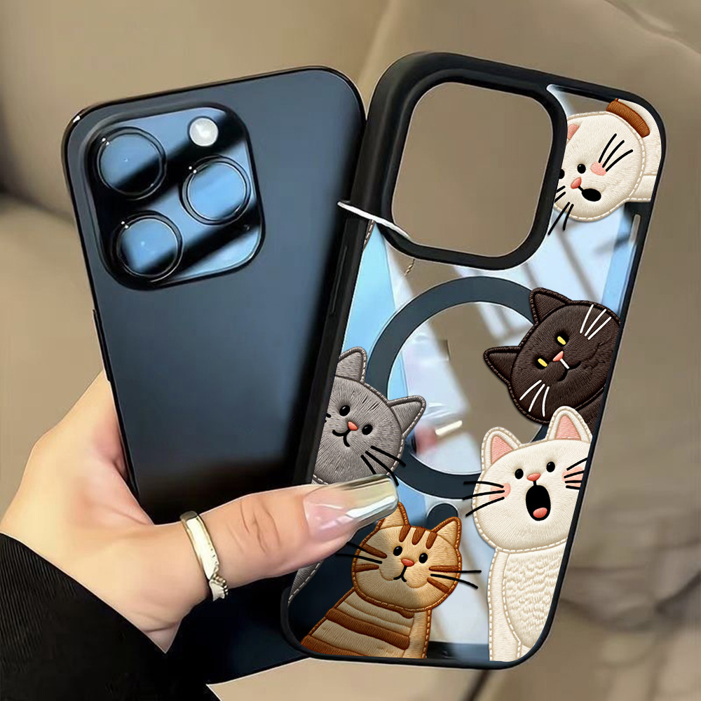 Cute Faux Embroidery Cat Phone - Embroidery Cat recension och pris